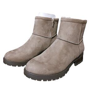 NEW BC Pay‎ Up Taupe V-Suede Lug Sole Ankle Boots Size 9